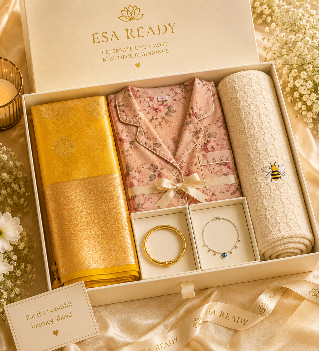 The 'Godh Bharai' Luxury Maternity Saree & Protection Gift Box