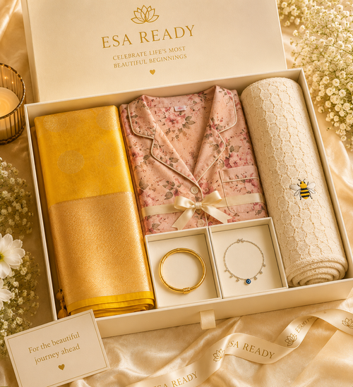 The 'Godh Bharai' Luxury Maternity Saree & Protection Gift Box